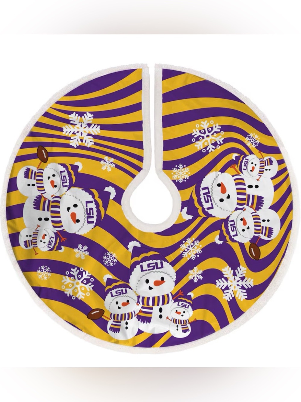 LSU Purple & Gold Snowman Tree Skirt